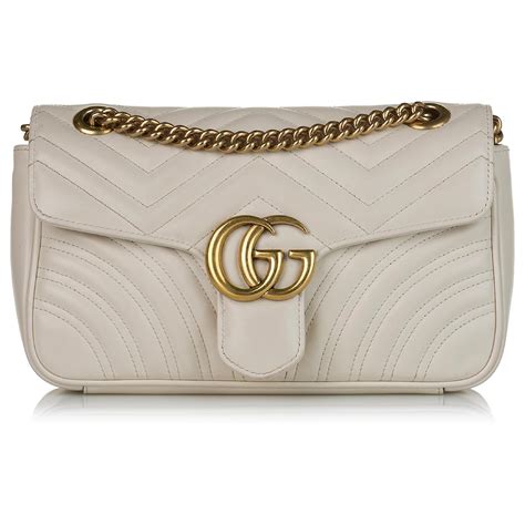 borsa tracolla gucci bianca|Borsa a tracolla GG Marmont Mini in pelle in Bianco .